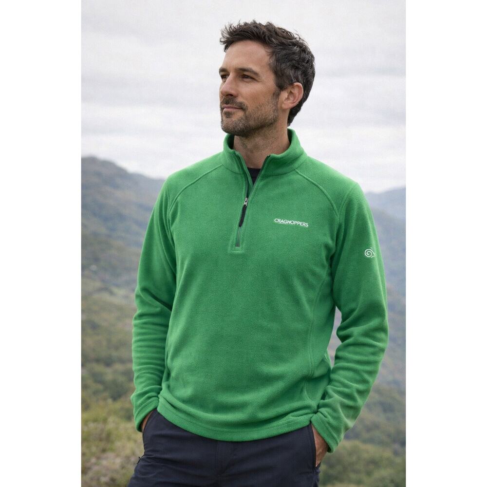 NWT Craghoppers Corey Microfleece Half Zip Pullover Green XL Midlayer Hiking